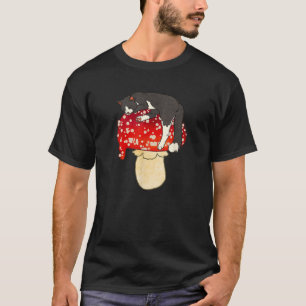 Camiseta Gato de Tuxedo bonito dormindo no banheiro vermelh