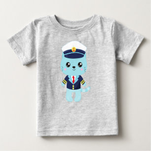 Camiseta Gato de vela, Chapéu de marinheiro, Capitão de Bar