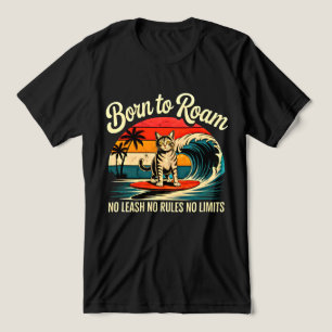 Camiseta Gato de Verão Sem Coleira Sem Regras Felino Divert