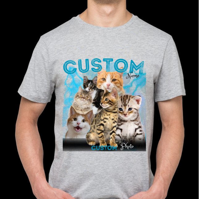 Camiseta Gato de Vintagem de Bootleg Personalizado (Criador carregado)