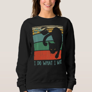 Camiseta Gato De Vintagem Retroativa Faz O Que Eu Quero Gat