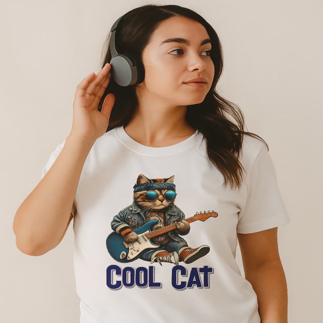Camiseta Gato de Violão - Víblias de Gatinho Legal (Criador carregado)