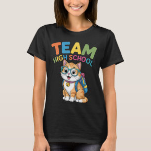 Camiseta Gato de Volta à Escola Equipe Ensino Médio Meninos