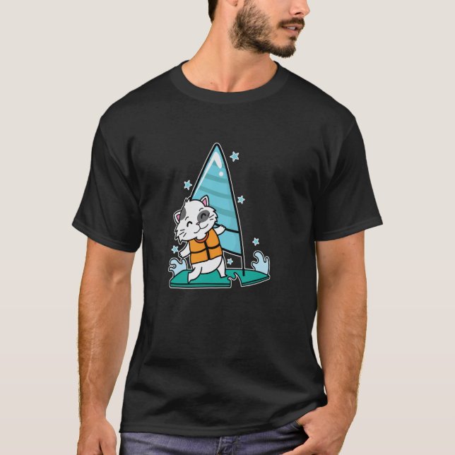 Camiseta Gato de Windsurf (Frente)