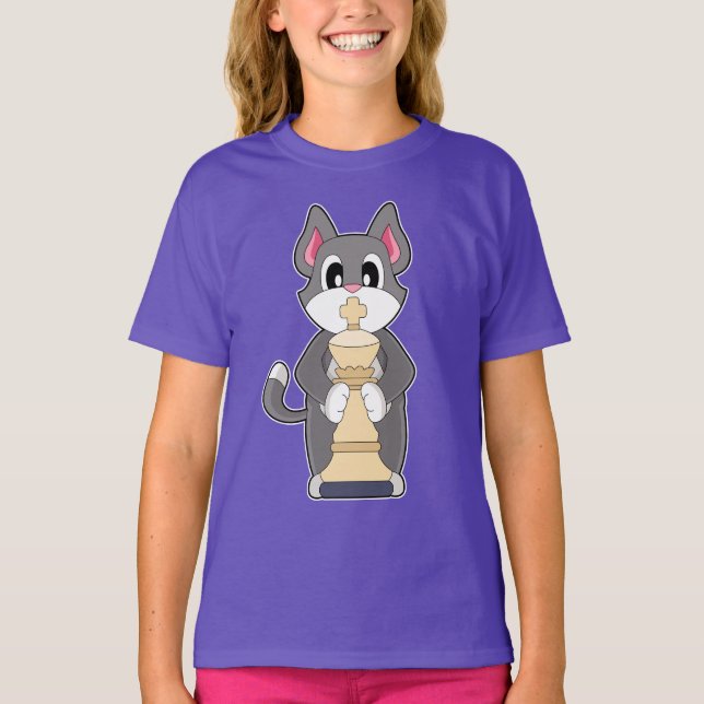 Camiseta Gato de xadrez King Chess (Frente)