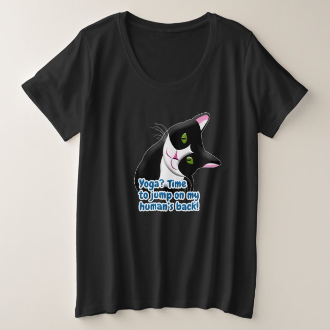 Camiseta Gato de Yoga Engraçado (Frente do Design)