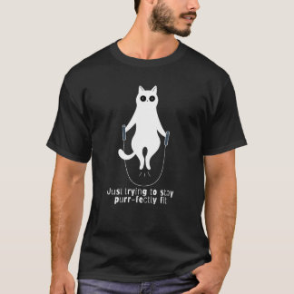 Camiseta Gato de Yoga Engraçado Perfeitamente Equilibrado M