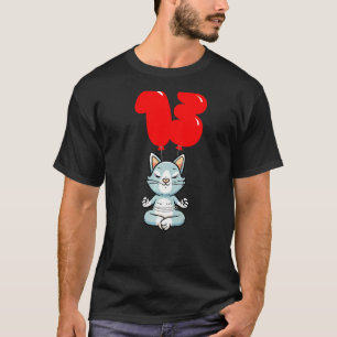 Camiseta Gato de Yoga Fofo Aniversário de 13 anos Festa de