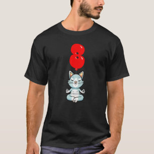 Camiseta Gato de Yoga Fofo de 8 Anos de Idade Festa de Bal