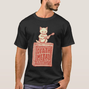 Camiseta Gato Death Metal Engraçado Amplificador Gatinho Pe