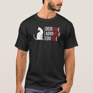 Camiseta Gato Defensor Dedicado Educador Dono de Gato Anima