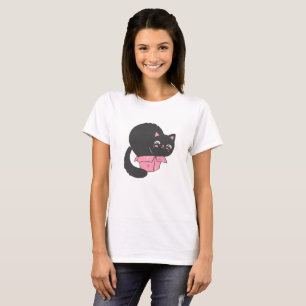 Camiseta gato deitado numa caixa de papelão - Escolha a cor