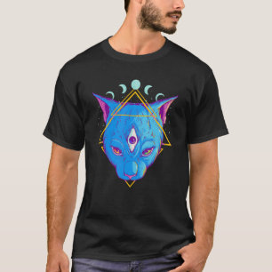 Camiseta Gato Demoníaco Pastel Goth Animal Pet Satânico Gat