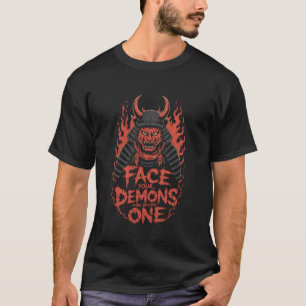 Camiseta Gato Demônio Samurai Enfrente seus Demônios Força