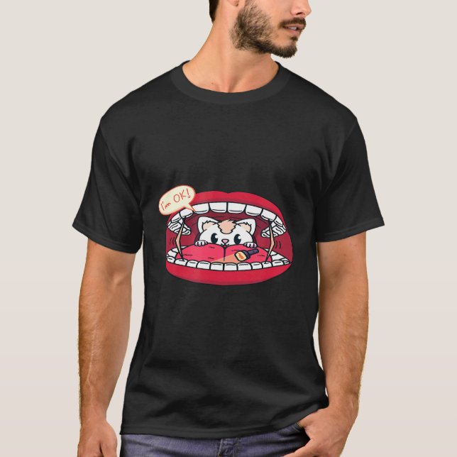 Camiseta Gato Dentista na obra (Frente)