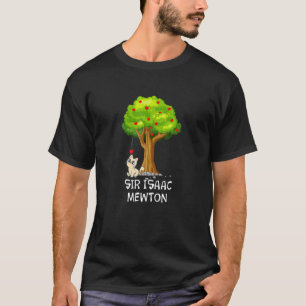 Camiseta Gato Descobre Lei Da Gravidade Isaac Mewton Física