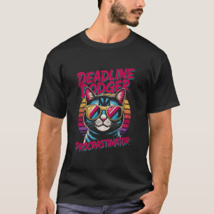 Camiseta Gato Desenho Retro dos Anos 80 Adiador de Prazo