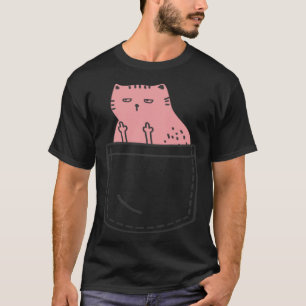 Camiseta Gato Desligando O Rato Do Animal Médio Dedo Feio C