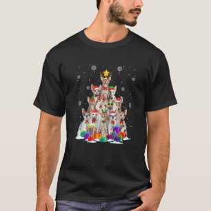 Camiseta Gato Devon Rex Árvore de Natal Gato Gorro do Pap
