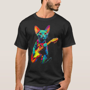 Camiseta Gato Devon Rex Guitarra