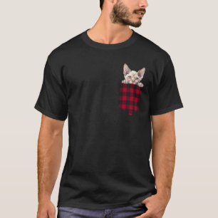 Camiseta Gato Devon Rex no Bolso Espiando Amante de Gatinho