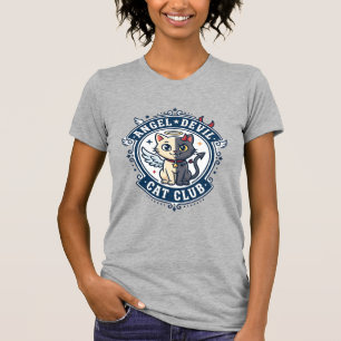 Camiseta Gato Diabo Anjo Presente para Mãe de Gato - Gato D