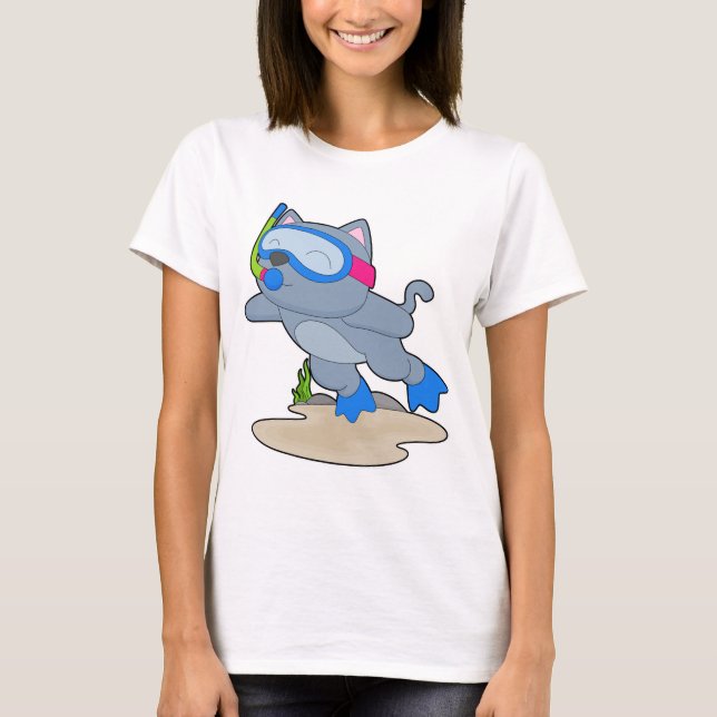 Camiseta Gato Diver Snorkel Diving (Frente)