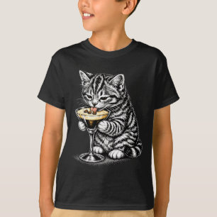 Camiseta Gato Divertido Café Cauda Arte De Gatinho Tinta Pr