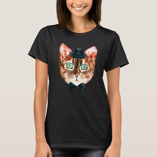 Camiseta Gato Divertido Com Óculos (Frente)