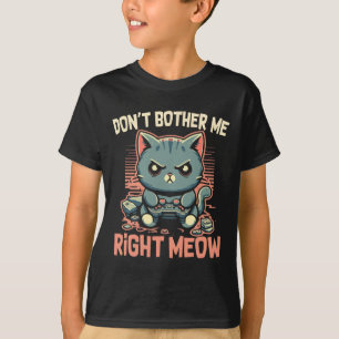 Camiseta Gato Divertido de Jogos Não Me Incomode Agora Mesm