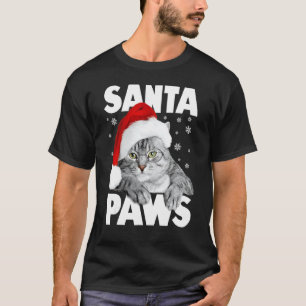 Camiseta Gato Divertido de Natal Santa Patas