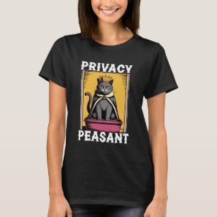 Camiseta Gato Divertido Privacidade Gato Camponês Caixa de