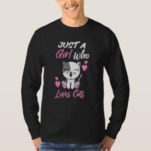 Camiseta Gato Dizendo - Apenas Uma Menina Que Ama Gatos