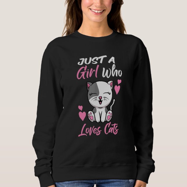Camiseta Gato Dizendo - Apenas Uma Menina Que Ama Gatos (Frente)