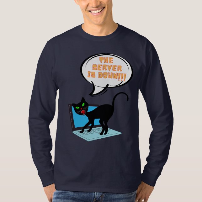 Camiseta gato dizendo que o servidor está inativo (Frente)