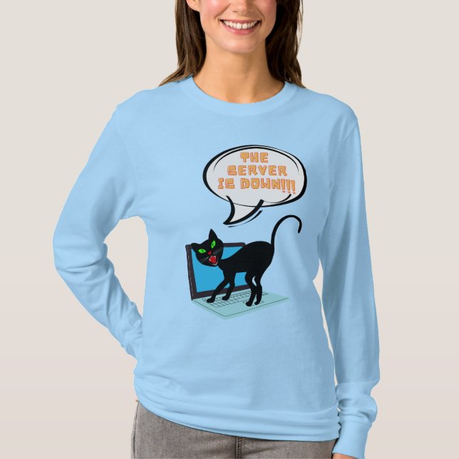 Camiseta gato dizendo que o servidor está inativo (Frente)