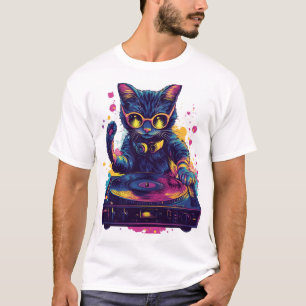 Camiseta Gato DJ Funky – Festa Gatinha Disco Retro