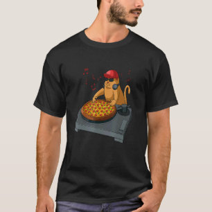 Camiseta Gato Dj Kitten Amante Divertido Pizza Música Menin