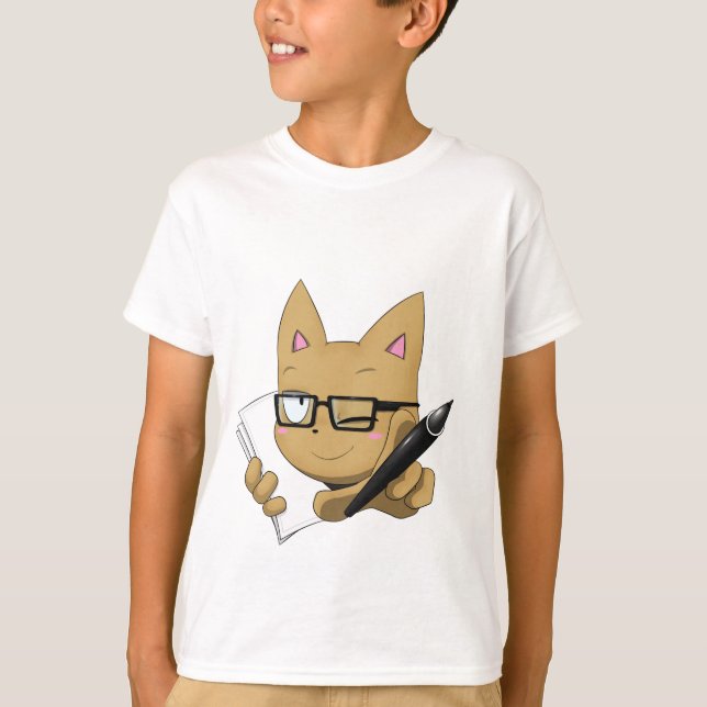 Camiseta Gato do artista "sem bloco preto " (Frente)