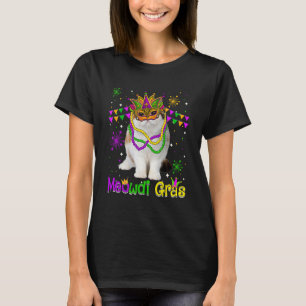Camiseta Gato do Carnaval do Mardi Gras Exótico Fofo de Cab