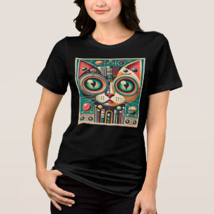 Camiseta Gato do Circuito Retrofuturista do meio século