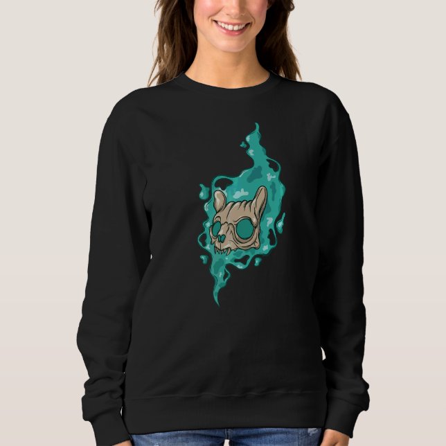 Camiseta Gato do Crânio Assustador (Frente)