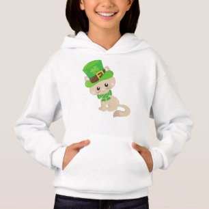 Camiseta Gato do Dia de São Patrício, Chapéu de Leprechaun,