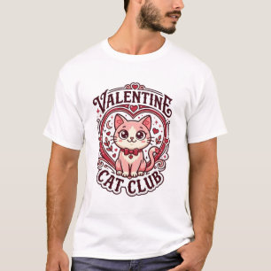 Camiseta Gato do Dia dos Namorados Design Engraçado Amante