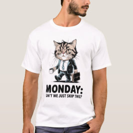 Camiseta Gato do gabinete de humor de segunda-feira