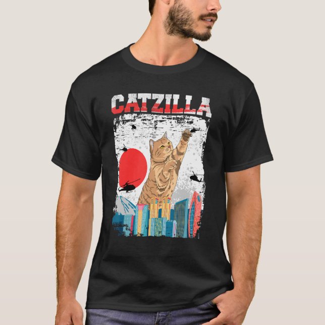 Camiseta gato-do-gato-catzilla (Frente)