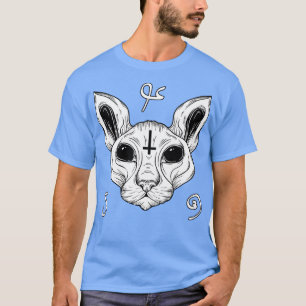 Camiseta Gato Do Inferno Baphomet Satanás Demônico Sphynx C