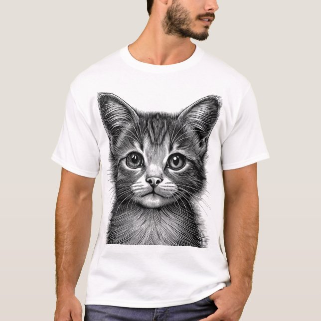 Camiseta gato-do-lápis (Frente)