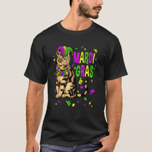 Camiseta Gato do Mardi Gras Nola Nova Orleans Louisiana Gat