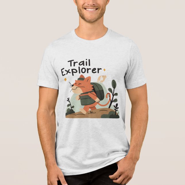 Camiseta Gato do Trail Explorer - Tea do Unisex Adventure (Frente)